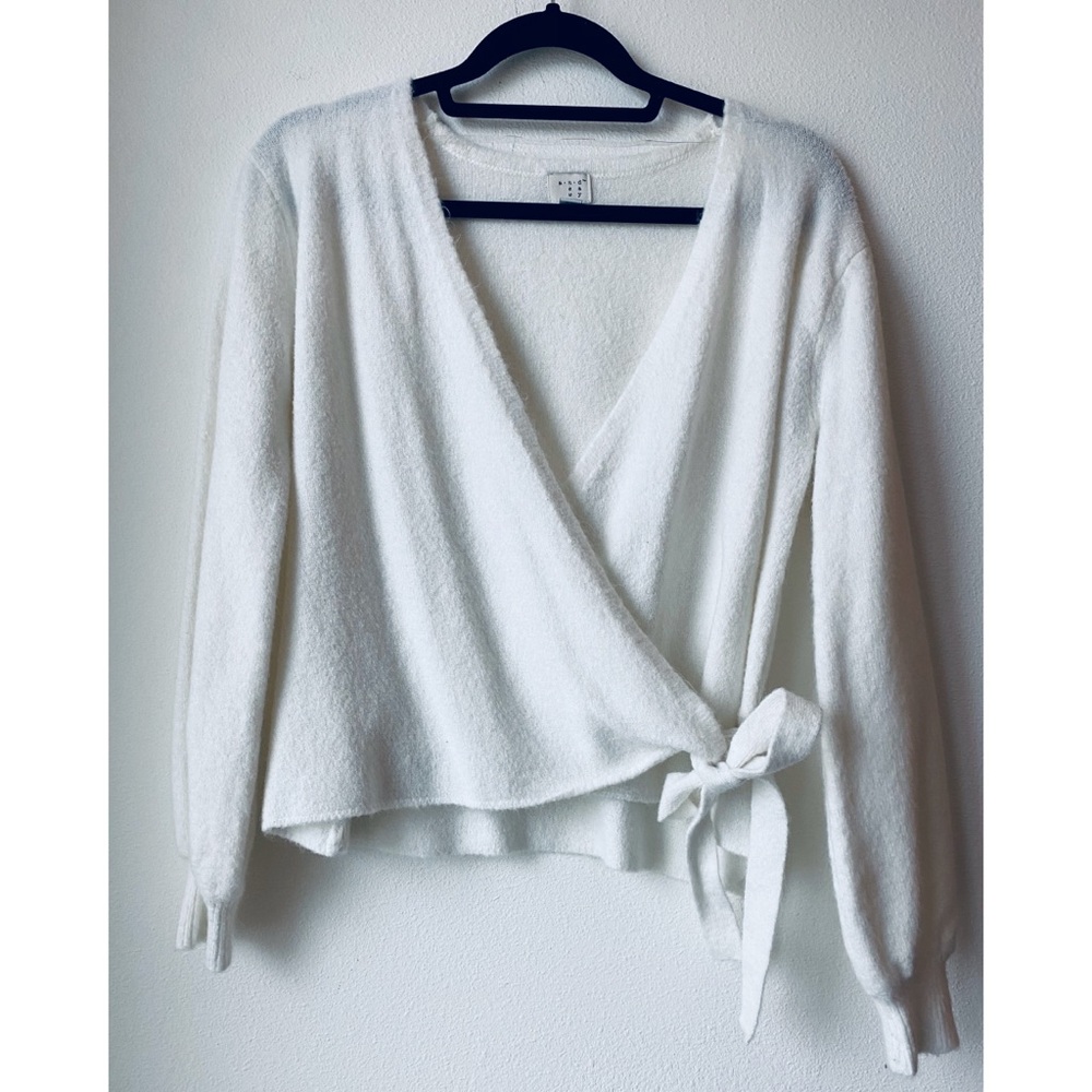 Cross body tie sweater